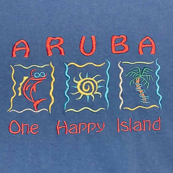 Aruba One Happy Island. Embroidered tee. Size XXL. - Picture 1 of 3
